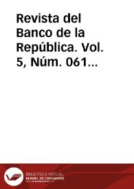Portada:Revista del Banco de la República. Vol. 5, Núm. 061 (noviembre 1932)