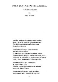 "Para dos poetas de América" y otros poemas / por José Hierro | Biblioteca Virtual Miguel de Cervantes