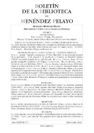 Portada:Boletín de la Biblioteca de Menéndez Pelayo. Año LXXXVIII, núm. 1, enero-junio 2012