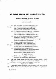 Portada:Un nuevo poema por la cuaderna vía (Continuación) / edición y anotaciones de Miguel Artigas y Ferrando