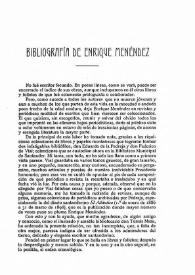 Portada:Bibliografía de Enrique Menéndez / Eduardo de Huidobro