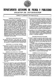 Portada:Boletín de Información. Departamento Autónomo de Publicidad y Propaganda [México]. Miércoles 4 de agosto de 1937