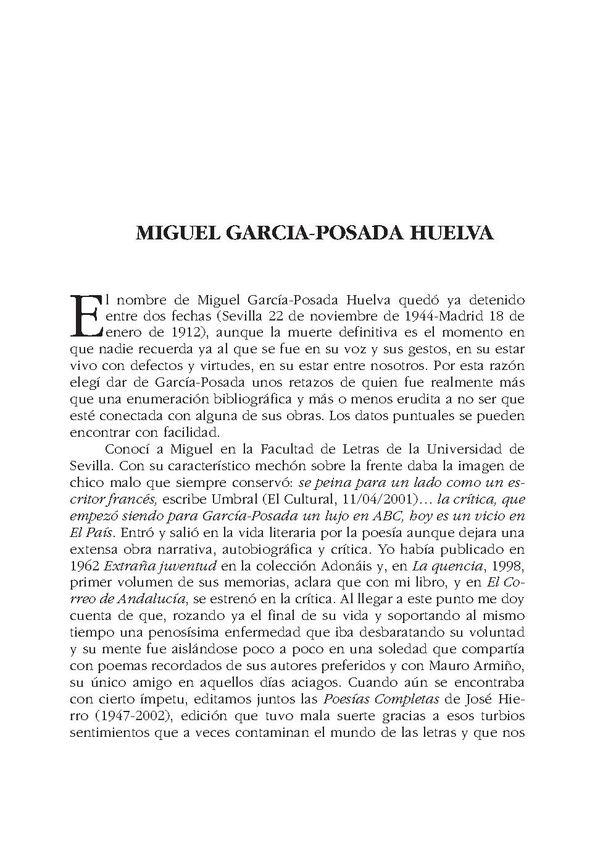 Miguel García-Posada Huelva / Julia Uceda | Biblioteca Virtual Miguel de Cervantes