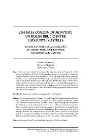 Portada:«Loa de la comedia de Montjuïc»: un diàleg bèl·lic entre Catalunya i Castella / Conxita Domènech