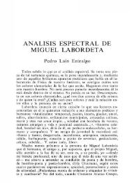 Análisis espectral de Miguel Labordeta / Pedro Laín Entralgo | Biblioteca Virtual Miguel de Cervantes