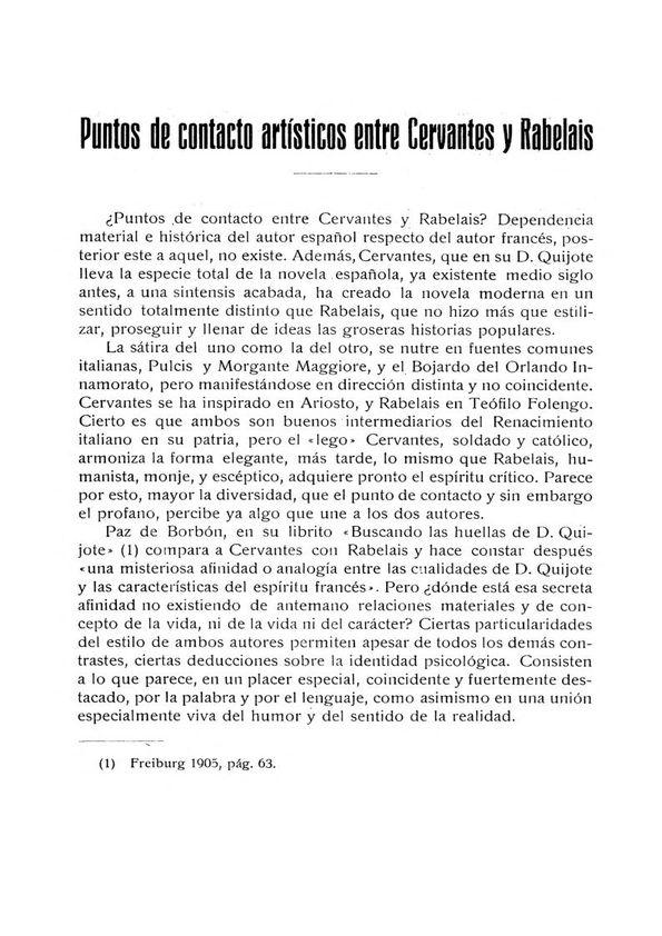 Puntos de contacto artísticos entre Cervantes y Rabelais / Helmuth Hatzfeld | Biblioteca Virtual Miguel de Cervantes
