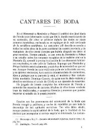 Portada:Cantares de boda / José María de Cossío