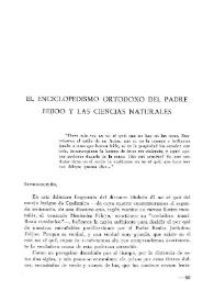 Más información sobre El enciclopedismo ortodoxo del Padre Feijoo y las ciencias naturales / M. Crusafont Pairo