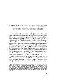 Más información sobre Cartas inéditas de Cadalso a un P. jesuita, en inglés, francés, español y latín / [editor] Nigel Glendinning