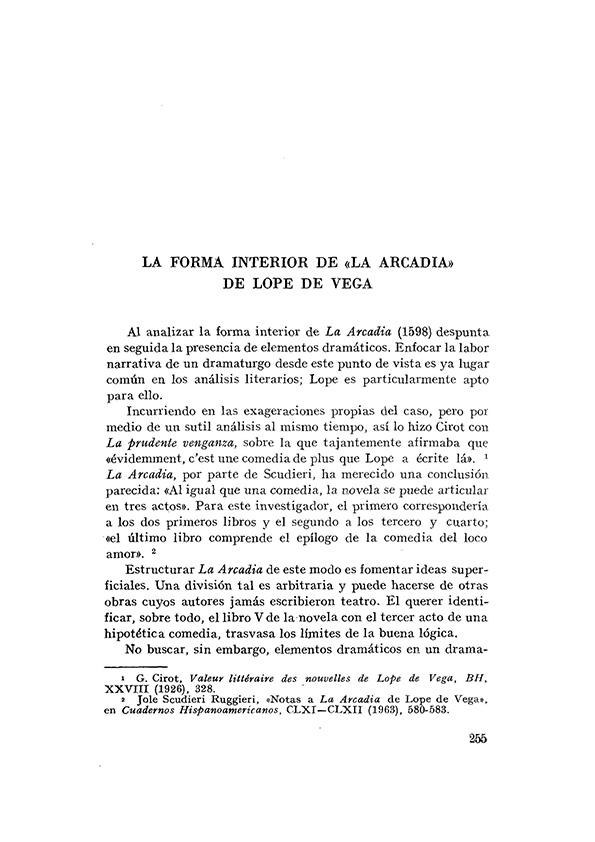La forma interior de "La Arcadia" de Lope de Vega / Rafael Osuna | Biblioteca Virtual Miguel de Cervantes