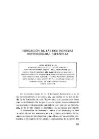 Portada:Fundación de las dos primeras universidades españolas / Enrique Sánchez Reyes
