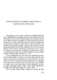 Cartas inéditas de Emilia Pardo Bazán a Manuel Polo y Peyrolón / M.ª Luisa Lanzuela Corella | Biblioteca Virtual Miguel de Cervantes