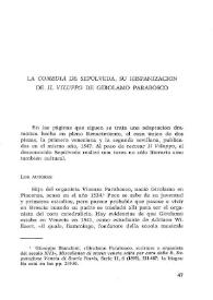 Portada:La \"Comedia\" de Sepúlveda, su hispanización de \"Il Viluppo\" de Girolamo Parabosco / Robert L. Hathaway