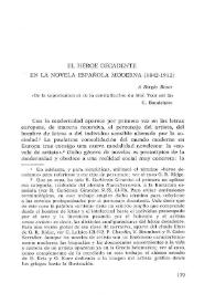 Portada:El héroe decadente en la novela española moderna (1842-1912) / Nil Santiáñez-Tió