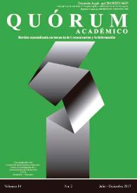 Portada:Quórum Académico : revista especializada en temas de la comunicación y la información. Vol. 14. Núm. 2, julio-diciembre 2017