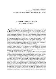 El dolor y la melancolía en la Literatura / Raquel Gutiérrez Sebastián | Biblioteca Virtual Miguel de Cervantes