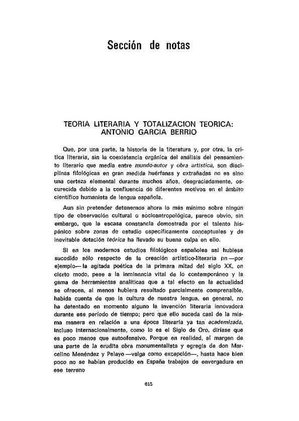 Teoría literaria y totalización teórica: Antonio García Berrio / Pedro Aullón de Haro | Biblioteca Virtual Miguel de Cervantes