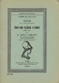 Notice sur la vie et les travaux de Édouard Marcel Sandoz : (1881-1971) / par M. Arthur Rubinstein | Biblioteca Virtual Miguel de Cervantes
