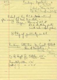 Notas muscritas de Arthur Rubinstein. 1975 | Biblioteca Virtual Miguel de Cervantes