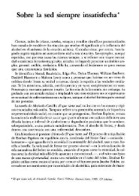 Portada:Sobre la sed siempre insatisfecha / Francisco J. Satué