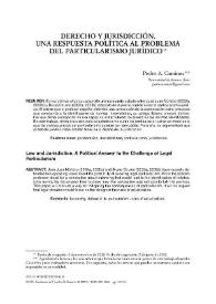 Portada:Derecho y jurisdicción. Una respuesta política al problema del particularismo jurídico
 / Pedro A. Caminos