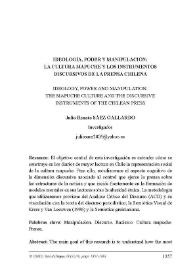 Portada:Ideología, poder y manipulación: la cultura mapuche y los instrumentos discursivos de la prensa chilena / Julio Renato Sáez Gallardo