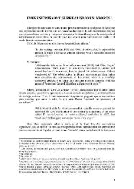 Impresionismo y surrealismo en Azorín / Diego Martínez Torrón | Biblioteca Virtual Miguel de Cervantes