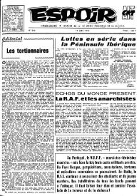 Portada:Espoir : Organe de la VIª Union régionale de la C.N.T.F. Num. 682, 15 juin 1975