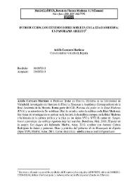 Los estudios sobre nobleza en la Edad Moderna: un panorama abierto / Adolfo Carrasco Martínez | Biblioteca Virtual Miguel de Cervantes