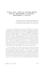 "Beatus Ille" (1986), de Antonio Muñoz Molina: Reescribir la historia, reescribir la ficción / José Manuel González Herrán | Biblioteca Virtual Miguel de Cervantes