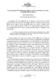 La recepción de la literatura inglesa en los artículos de crítica de Emilio Pardo Bazán / Blanca Ripoll Sintes | Biblioteca Virtual Miguel de Cervantes