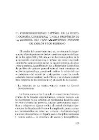 Portada:El conservadurismo español en la historiografía. Consideraciones a propósito de la \"Historia del conservadurismo español\" de Carlos Seco Serrano / Fidel Gómez Ochoa