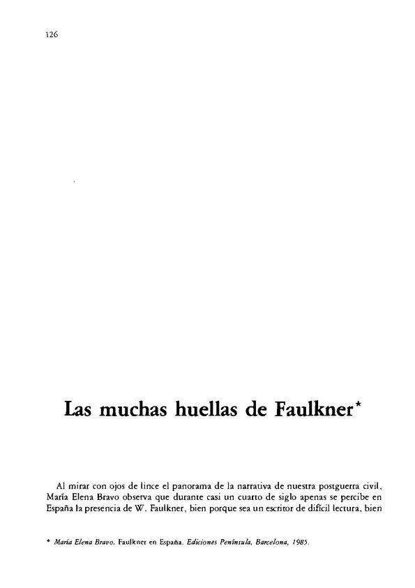 Las muchas huellas de Faulkner / Isabel de Armas | Biblioteca Virtual Miguel de Cervantes