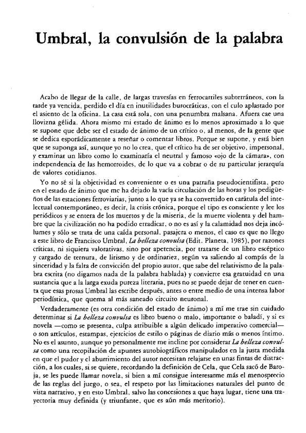 Umbral, la convicción de la palabra / Eduardo Tijeras | Biblioteca Virtual Miguel de Cervantes