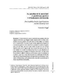 Portada:La paradoja de la autoridad: el positivismo jurídico y el fundamento del derecho / Francesca Poggi