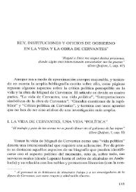 Rey, instituciones y oficios de gobierno en la vida y obra de Cervantes / Mario Crespo López | Biblioteca Virtual Miguel de Cervantes