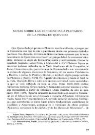 Notas sobre las referencias a Plutarco en la prosa de Quevedo / Eva María Díaz Martínez | Biblioteca Virtual Miguel de Cervantes