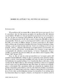 Sobre el "leísmo" y el "neutro de materia" / Mónica de Pedro Munilla | Biblioteca Virtual Miguel de Cervantes