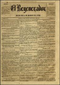 Portada:El Regenerador : Órgano Oficial del Gobierno del Estado de Oaxaca. Tomo II, núm. 83, 7 de octubre de 1873