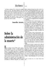 Sobre la administración de la muerte / Miguel Casado | Biblioteca Virtual Miguel de Cervantes