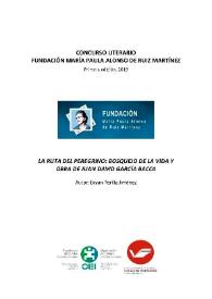 Portada:La ruta del peregrino: bosquejo de la vida y obra de Juan David García Bacca [Segundo premio del Concurso Literario] / Bryan Perilla Jiménez