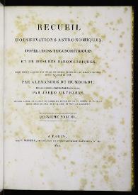 Voyage de Humboldt et Bonpland. Quatrième partie. Astronomie. Deuxième Volume / par Alexandre de Humboldt | Biblioteca Virtual Miguel de Cervantes