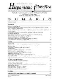 Portada:Revista de la Asociación de Hispanismo Filosófico. Núm. 22, Año 2017