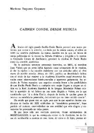 Más información sobre Carmen Conde, desde Murcia / Mariano Baquero Goyanes