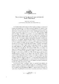 Portada:Dos versiones de \"La cigarrera\", texto olvidado de Emilia Pardo Bazán / Santiago Díaz Lage