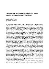 Portada:Francisco Giner o la conciencia del ensayo: el legado krausista en el hispanismo norteamericano / Ana González Tornero