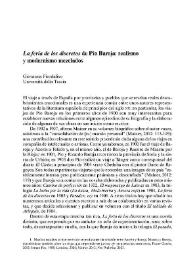 "La feria de los discretos" de Pío Baroja: realismo y modernismo mezclados / Giovanna Fiordaliso | Biblioteca Virtual Miguel de Cervantes