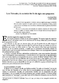 Portada:Luis Taboada y la sociedad de fin de siglo: una propuesta / Ana María Freire