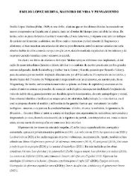 Más información sobre Semblanza de Emilio López Medina: "Emilio López Medina, maestro de vida y pensamiento"  / José Luis Trullo