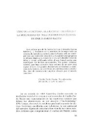 Portada:Usos de la histeria, el discurso científico y la sexualidad en tres cuentos fantásticos de Emilia Pardo Bazán / Gabriela Pozzi